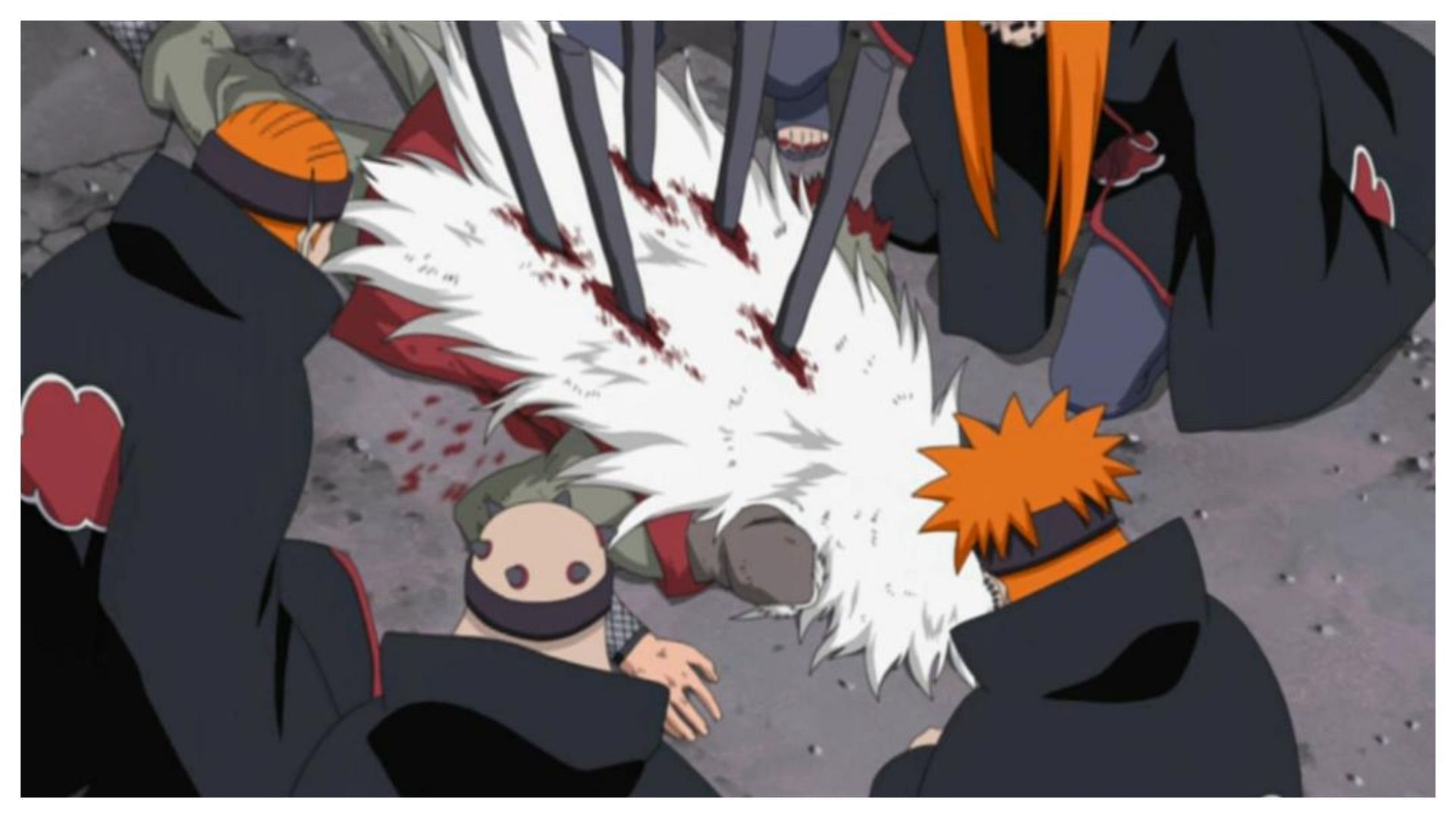 Jiraiya gets killed in the most gruesome way by his former student (Image via Studio Pierrot)